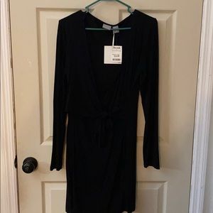 Black dress with wrap top for a perfect fit